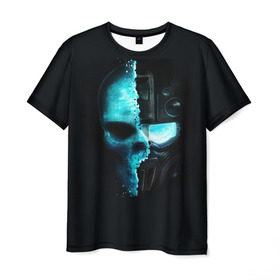 Мужская футболка 3D с принтом Tom Clancy’s Ghost Recon в Белгороде, 100% полиэфир | прямой крой, круглый вырез горловины, длина до линии бедер | wildlands | маска | призраки | череп | шлем | шутер