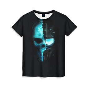 Женская футболка 3D с принтом Tom Clancy’s Ghost Recon в Белгороде, 100% полиэфир ( синтетическое хлопкоподобное полотно) | прямой крой, круглый вырез горловины, длина до линии бедер | wildlands | маска | призраки | череп | шлем | шутер