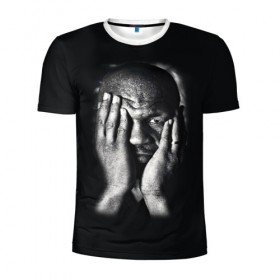 Мужская футболка 3D спортивная с принтом Майк Тайсон в Белгороде, 100% полиэстер с улучшенными характеристиками | приталенный силуэт, круглая горловина, широкие плечи, сужается к линии бедра | бокс | боксер | знаменитости | спорт | стиль | тайсон | тренд