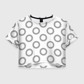 Женская футболка Cropp-top с принтом Греческий орнамент в Белгороде, 100% полиэстер | круглая горловина, длина футболки до линии талии, рукава с отворотами | Тематика изображения на принте: 