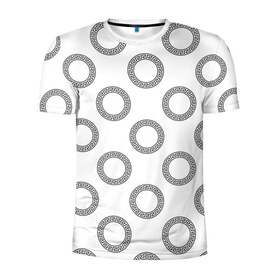 Мужская футболка 3D спортивная с принтом Греческий орнамент в Белгороде, 100% полиэстер с улучшенными характеристиками | приталенный силуэт, круглая горловина, широкие плечи, сужается к линии бедра | Тематика изображения на принте: 
