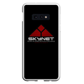 Чехол для Samsung S10E с принтом SKYNET в Белгороде, Силикон | Область печати: задняя сторона чехла, без боковых панелей | Тематика изображения на принте: ai | terminator | арни | арнольд шварценеггер | ии | искусственный интеллект | киборг | культовое кино | скайнет | терминатор | шварц