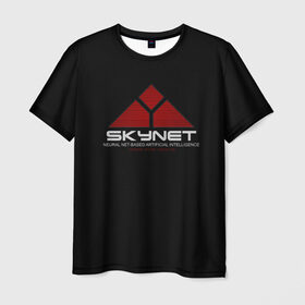 Мужская футболка 3D с принтом SKYNET в Белгороде, 100% полиэфир | прямой крой, круглый вырез горловины, длина до линии бедер | ai | terminator | арни | арнольд шварценеггер | ии | искусственный интеллект | киборг | культовое кино | скайнет | терминатор | шварц