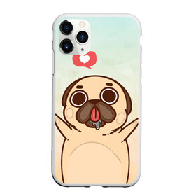 Чехол для iPhone 11 Pro матовый с принтом Puglie Pug Like в Белгороде, Силикон |  | anime | dog | аниме | лайк | мопс | мопсик