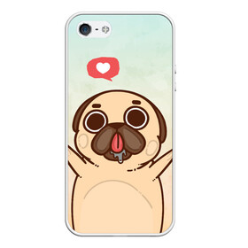 Чехол для iPhone 5/5S матовый с принтом Puglie Pug Like в Белгороде, Силикон | Область печати: задняя сторона чехла, без боковых панелей | anime | dog | аниме | лайк | мопс | мопсик