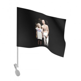 Флаг для автомобиля с принтом Die Antwoord в Белгороде, 100% полиэстер | Размер: 30*21 см | die antwoord | ninja | yo landi | йо ланди фиссер | музыка | рэп рейв