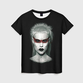 Женская футболка 3D с принтом Йо-Ланди Фиссер в Белгороде, 100% полиэфир ( синтетическое хлопкоподобное полотно) | прямой крой, круглый вырез горловины, длина до линии бедер | Тематика изображения на принте: die antwoord | ninja | yo landi | йо ланди фиссер | музыка | рэп рейв