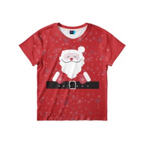 Детская футболка 3D с принтом Дедушка мороз - Новый год в Белгороде, 100% гипоаллергенный полиэфир | прямой крой, круглый вырез горловины, длина до линии бедер, чуть спущенное плечо, ткань немного тянется | Тематика изображения на принте: 
