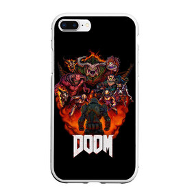 Чехол для iPhone 7Plus/8 Plus матовый с принтом DooM в Белгороде, Силикон | Область печати: задняя сторона чехла, без боковых панелей | Тематика изображения на принте: doom | doom 3 | doom slayer | doomguy | hell walker | unchained predator | ад | боец | демоны | дум | космос | марс | мясо | палач рока | пехотинец | солдат рока