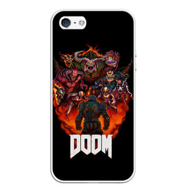 Чехол для iPhone 5/5S матовый с принтом DooM в Белгороде, Силикон | Область печати: задняя сторона чехла, без боковых панелей | Тематика изображения на принте: doom | doom 3 | doom slayer | doomguy | hell walker | unchained predator | ад | боец | демоны | дум | космос | марс | мясо | палач рока | пехотинец | солдат рока