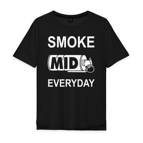 Мужская футболка хлопок Oversize с принтом Smoke mid everyday в Белгороде, 100% хлопок | свободный крой, круглый ворот, “спинка” длиннее передней части | anarchist | balkan | blake | counter | cs:go | fbi | gign | gsg 9 | idf | pirate | sas | seal | strike | swat | анархисты | балканы | граната | день | дым | каждый | контра | контрудар | пираты