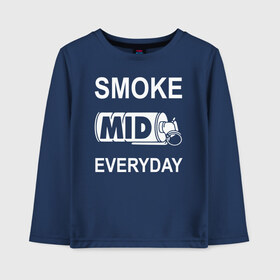 Детский лонгслив хлопок с принтом Smoke mid everyday в Белгороде, 100% хлопок | круглый вырез горловины, полуприлегающий силуэт, длина до линии бедер | anarchist | balkan | blake | counter | cs:go | fbi | gign | gsg 9 | idf | pirate | sas | seal | strike | swat | анархисты | балканы | граната | день | дым | каждый | контра | контрудар | пираты