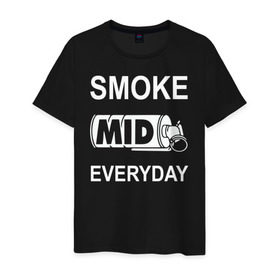 Мужская футболка хлопок с принтом Smoke mid everyday в Белгороде, 100% хлопок | прямой крой, круглый вырез горловины, длина до линии бедер, слегка спущенное плечо. | anarchist | balkan | blake | counter | cs:go | fbi | gign | gsg 9 | idf | pirate | sas | seal | strike | swat | анархисты | балканы | граната | день | дым | каждый | контра | контрудар | пираты