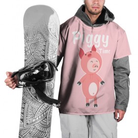 Накидка на куртку 3D с принтом Piggy Time в Белгороде, 100% полиэстер |  | 2019 | merry christmas | new year | год свиньи | зима | новый год | поросенок | праздник | рождество | свинка | свинья