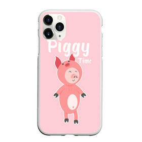 Чехол для iPhone 11 Pro Max матовый с принтом Piggy Time в Белгороде, Силикон |  | 2019 | merry christmas | new year | год свиньи | зима | новый год | поросенок | праздник | рождество | свинка | свинья