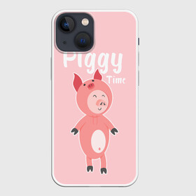 Чехол для iPhone 13 mini с принтом Piggy Time в Белгороде,  |  | 2019 | merry christmas | new year | год свиньи | зима | новый год | поросенок | праздник | рождество | свинка | свинья