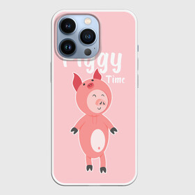 Чехол для iPhone 13 Pro с принтом Piggy Time в Белгороде,  |  | 2019 | merry christmas | new year | год свиньи | зима | новый год | поросенок | праздник | рождество | свинка | свинья