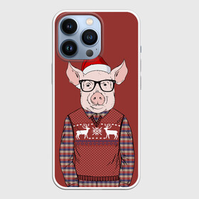 Чехол для iPhone 13 Pro с принтом New Year Pig в Белгороде,  |  | 2019 | merry christmas | new year | год свиньи | зима | новый год | поросенок | праздник | рождество | свинка | свинья
