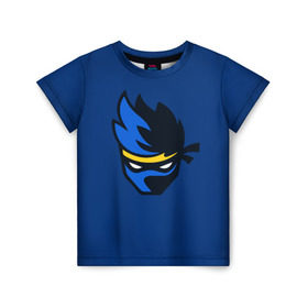 Детская футболка 3D с принтом Ninja streamer в Белгороде, 100% гипоаллергенный полиэфир | прямой крой, круглый вырез горловины, длина до линии бедер, чуть спущенное плечо, ткань немного тянется | fortnite | ninja | streamer | twitch | tyler blevins
