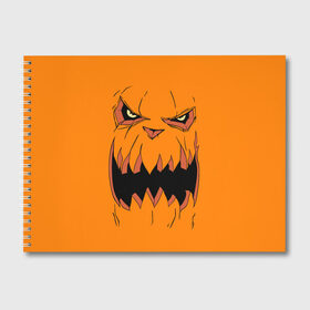 Альбом для рисования с принтом Halloween в Белгороде, 100% бумага
 | матовая бумага, плотность 200 мг. | Тематика изображения на принте: halloween | orange | pumpkin | scary | оранжевая | страшная | тыква | ужас | хэллоуин