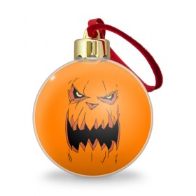 Ёлочный шар с принтом Halloween в Белгороде, Пластик | Диаметр: 77 мм | halloween | orange | pumpkin | scary | оранжевая | страшная | тыква | ужас | хэллоуин
