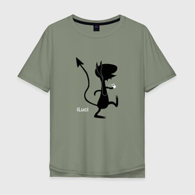 Мужская футболка хлопок Oversize с принтом Disenchantment. iLuci в Белгороде, 100% хлопок | свободный крой, круглый ворот, “спинка” длиннее передней части | luci | simpsons | демон | люси | люци | люций | разочарование | симпсоны