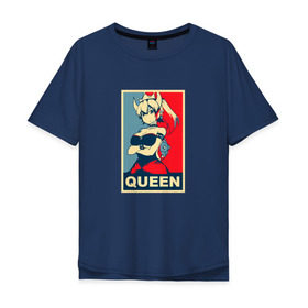 Мужская футболка хлопок Oversize с принтом Bowsette. Queen в Белгороде, 100% хлопок | свободный крой, круглый ворот, “спинка” длиннее передней части | 
