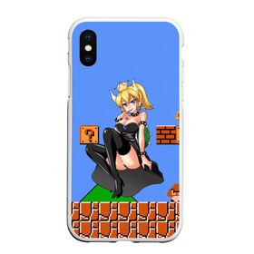 Чехол для iPhone XS Max матовый с принтом Bowsette в Белгороде, Силикон | Область печати: задняя сторона чехла, без боковых панелей | bowser | bowsette | bros | luigi | mario | nintendo | super | боузер | боузетта | купа | луиджи | марио | супер