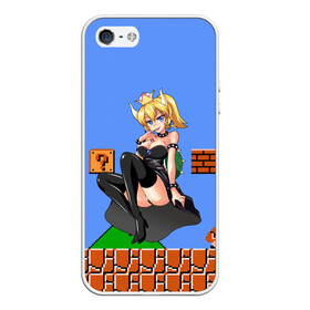 Чехол для iPhone 5/5S матовый с принтом Bowsette в Белгороде, Силикон | Область печати: задняя сторона чехла, без боковых панелей | Тематика изображения на принте: bowser | bowsette | bros | luigi | mario | nintendo | super | боузер | боузетта | купа | луиджи | марио | супер