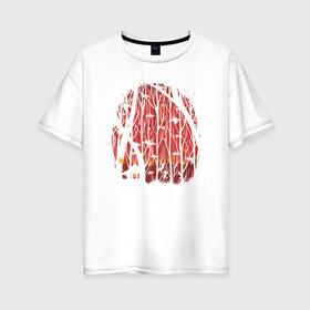 Женская футболка хлопок Oversize с принтом Фантастическая жизнь в Белгороде, 100% хлопок | свободный крой, круглый ворот, спущенный рукав, длина до линии бедер
 | деревья. люди | дети | дом | лес | светлячки | силуэт | фантазия | фантастическая жизнь