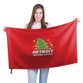 Флаг 3D с принтом Detroit become human в Белгороде, 100% полиэстер | плотность ткани — 95 г/м2, размер — 67 х 109 см. Принт наносится с одной стороны | 