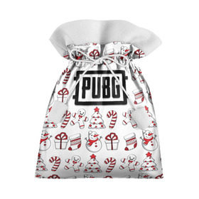 Подарочный 3D мешок с принтом Новогодний PUBG в Белгороде, 100% полиэстер | Размер: 29*39 см | Тематика изображения на принте: battle | chicken | dinner | winner | битва | год | королевская | новый | подарок | снеговик