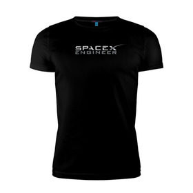 Мужская футболка премиум с принтом SpaceX engineer в Белгороде, 92% хлопок, 8% лайкра | приталенный силуэт, круглый вырез ворота, длина до линии бедра, короткий рукав | elon | mars | musk | reeve | spascex | астронавт | илон | инженер | космос | маск | ракета