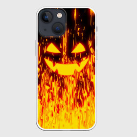 Чехол для iPhone 13 mini с принтом FIRE PUMPKIN в Белгороде,  |  | fire | halloween | искры | огонь | праздник | тыква | хэллоуин