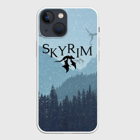 Чехол для iPhone 13 mini с принтом TES SKYRIM в Белгороде,  |  | Тематика изображения на принте: christmas | dovahkiin | dragon | dragonborn | fus ro dah | rpg | skyrim | snow | tes | the elder scrolls | winter is coming | докавин | драконы | новогодний | новый год | рпг | снег