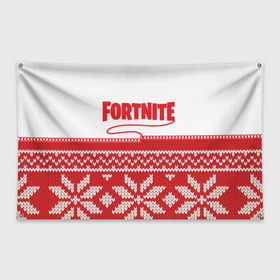 Флаг-баннер с принтом Fortnite Новогодний в Белгороде, 100% полиэстер | размер 67 х 109 см, плотность ткани — 95 г/м2; по краям флага есть четыре люверса для крепления | 