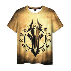 Мужская футболка 3D с принтом Darksiders LOGO в Белгороде, 100% полиэфир | прямой крой, круглый вырез горловины, длина до линии бедер | playstation | иероглифы | логотип | эмблема. знак | ярость