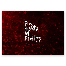 Поздравительная открытка с принтом Five Nights at Freddy’s в Белгороде, 100% бумага | плотность бумаги 280 г/м2, матовая, на обратной стороне линовка и место для марки
 | bear | five | five nights at freddys | fnaf | freddy | game | games | halloween | horror | nights | жуть | зубы | игра | игры | медведь | медвежонок | мишка | ночей | пять | ужастик | ужасы | фнаф | фредди | хэллоуин