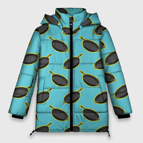Женская зимняя куртка 3D с принтом PUBG Сковородочки в Белгороде, верх — 100% полиэстер; подкладка — 100% полиэстер; утеплитель — 100% полиэстер | длина ниже бедра, силуэт Оверсайз. Есть воротник-стойка, отстегивающийся капюшон и ветрозащитная планка. 

Боковые карманы с листочкой на кнопках и внутренний карман на молнии | battle | battlegrounds | chicken | dinner | game | games | player | playerunknowns | pubg | royale | unknown | winner | битва | игра | игрок | игры | королевская | курица | обед | пабг | победитель | сковорода | сковородка