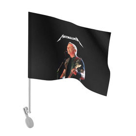 Флаг для автомобиля с принтом Metallica в Белгороде, 100% полиэстер | Размер: 30*21 см | hard | heavy | hetfield | metal | metallica | music | rock | метал | металл | металлика | метла | музыка | рок | хард | хэви | хэтфилд