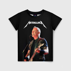 Детская футболка 3D с принтом Metallica в Белгороде, 100% гипоаллергенный полиэфир | прямой крой, круглый вырез горловины, длина до линии бедер, чуть спущенное плечо, ткань немного тянется | hard | heavy | hetfield | metal | metallica | music | rock | метал | металл | металлика | метла | музыка | рок | хард | хэви | хэтфилд