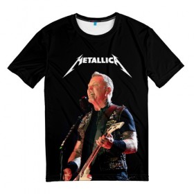 Мужская футболка 3D с принтом Metallica в Белгороде, 100% полиэфир | прямой крой, круглый вырез горловины, длина до линии бедер | hard | heavy | hetfield | metal | metallica | music | rock | метал | металл | металлика | метла | музыка | рок | хард | хэви | хэтфилд