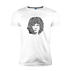 Мужская футболка премиум с принтом Jim Morrison в Белгороде, 92% хлопок, 8% лайкра | приталенный силуэт, круглый вырез ворота, длина до линии бедра, короткий рукав | Тематика изображения на принте: jim morrison | the cristal ship | the doors | джим моррисон | доорз