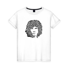 Женская футболка хлопок с принтом Jim Morrison в Белгороде, 100% хлопок | прямой крой, круглый вырез горловины, длина до линии бедер, слегка спущенное плечо | jim morrison | the cristal ship | the doors | джим моррисон | доорз