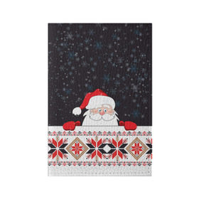 Обложка для паспорта матовая кожа с принтом Дедушка Мороз в Белгороде, натуральная матовая кожа | размер 19,3 х 13,7 см; прозрачные пластиковые крепления | geometry | winter | геометрия | дед мороз | ёлки | зима | луна | новогоднее | новый год | новый год 2020 | олени | подарок | праздник | санки | санта клаус | снежинки | снежок | узоры | шапка санты клауса