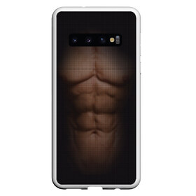 Чехол для Samsung Galaxy S10 с принтом Сетка в Белгороде, Силикон | Область печати: задняя сторона чехла, без боковых панелей | Тематика изображения на принте: атлет | грудь | качёк | клетка | кубики | мужик | мышцы | парень | пресс | прозрачный | спорт | тело | торс | фигура