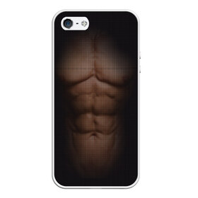 Чехол для iPhone 5/5S матовый с принтом Сетка в Белгороде, Силикон | Область печати: задняя сторона чехла, без боковых панелей | атлет | грудь | качёк | клетка | кубики | мужик | мышцы | парень | пресс | прозрачный | спорт | тело | торс | фигура