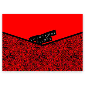Поздравительная открытка с принтом Twenty One Pilots в Белгороде, 100% бумага | плотность бумаги 280 г/м2, матовая, на обратной стороне линовка и место для марки
 | пилоты | рок