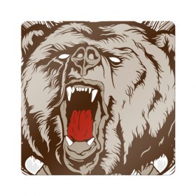 Магнит виниловый Квадрат с принтом Футболка Русский медведь в Белгороде, полимерный материал с магнитным слоем | размер 9*9 см, закругленные углы | russia | медведь | мои правила | моя земля | россия | я русский
