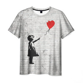 Мужская футболка 3D с принтом Бэнкси: Девочка с Шаром в Белгороде, 100% полиэфир | прямой крой, круглый вырез горловины, длина до линии бедер | Тематика изображения на принте: art | balloon | banksy | culture | girl | graffity | heart | hearts | red | арт | бэнкси | граффити | девочка | девочка с шаром | красный | красным | культура | сердечки | сердечко | сердце | стрит | шар | шарик | шариком